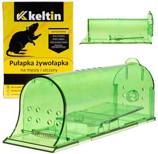 Spąstai pelėms gyvagaudžiai 2 vnt. 19x6x7 cm KELTIN K02508