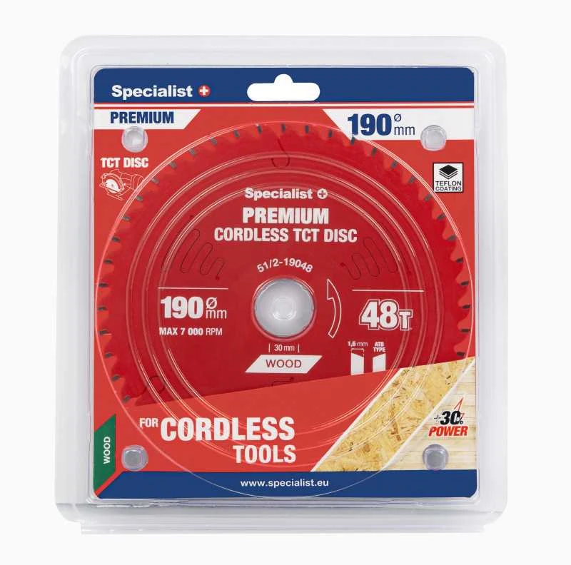 SPECIALIST+ pjovimo diskas Cordless 190x48Tx30mm