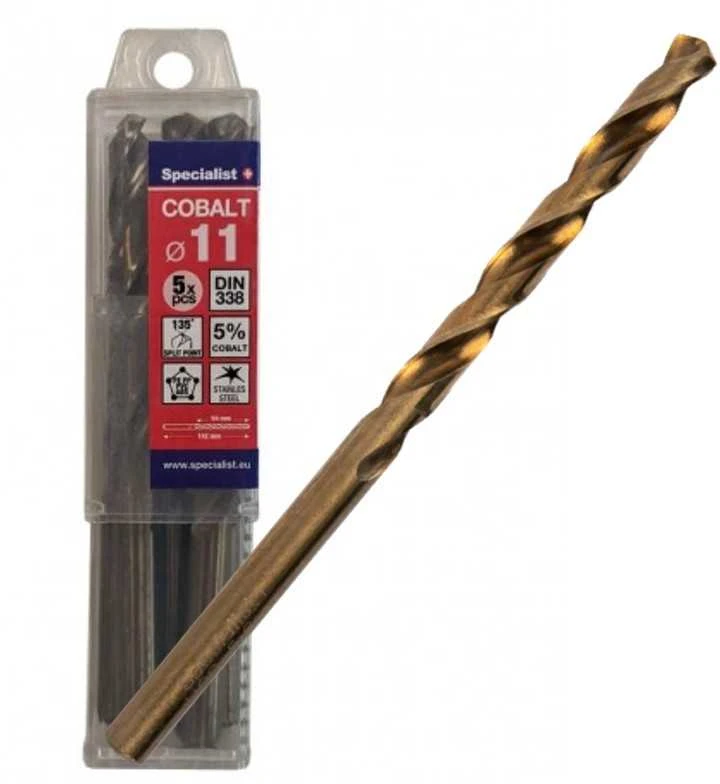 SPECIALIST+ metalo grąžtas COBALT, 11 mm, 5 vnt.