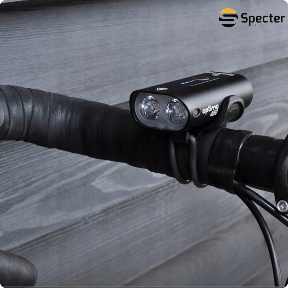 Specter Dviračio apšvietimas Spectre Optima450 priekinis žibintas 5 režimai USB 1800mAh