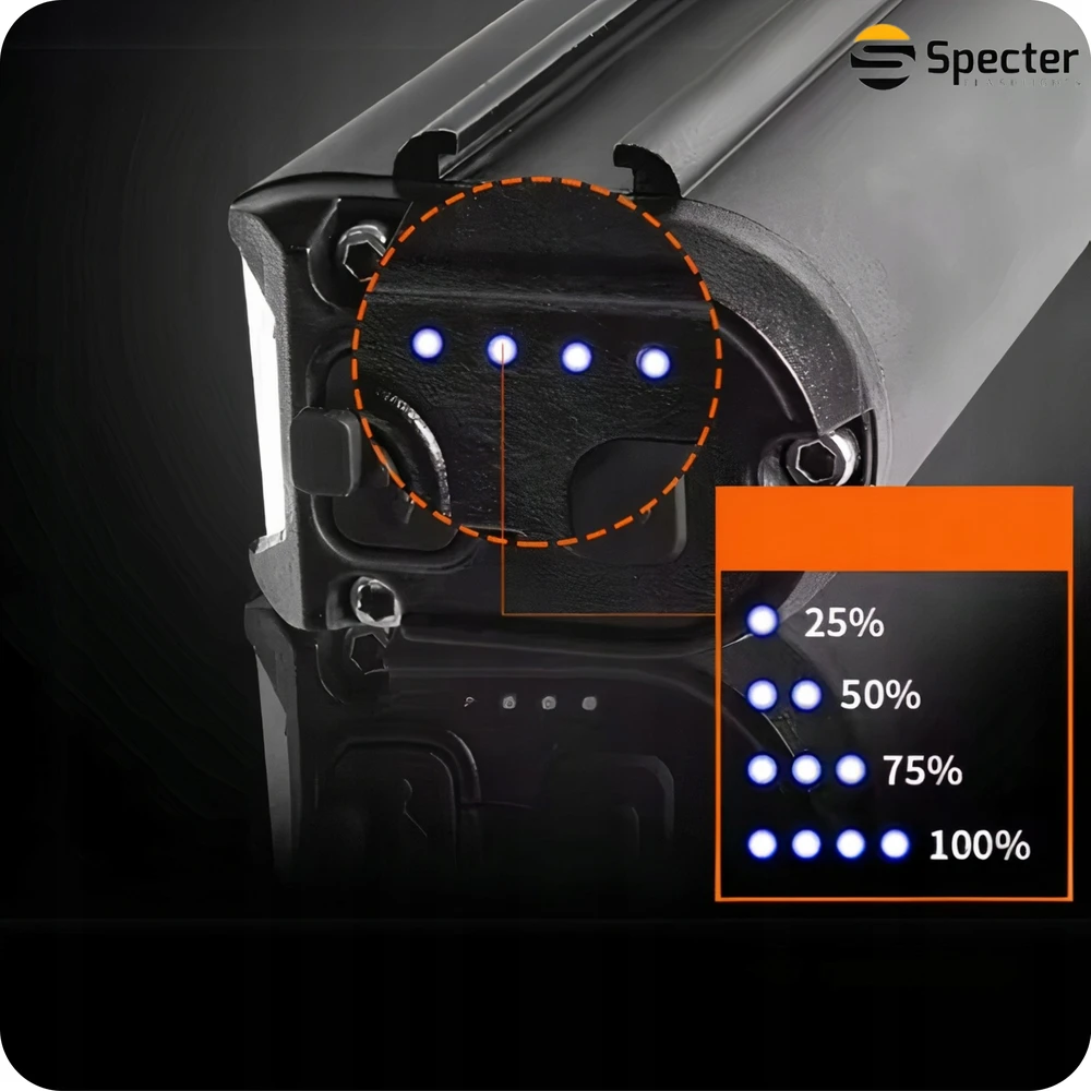 Specter DVIRAČIO PRIEKINIS LEMPAS LED Galingas USB C 1400LM IPX6 Spectre Paprastas montavimas