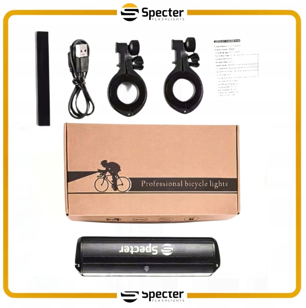 Specter DVIRAČIO PRIEKINIS LEMPAS LED Galingas USB C 1400LM IPX6 Spectre Paprastas montavimas