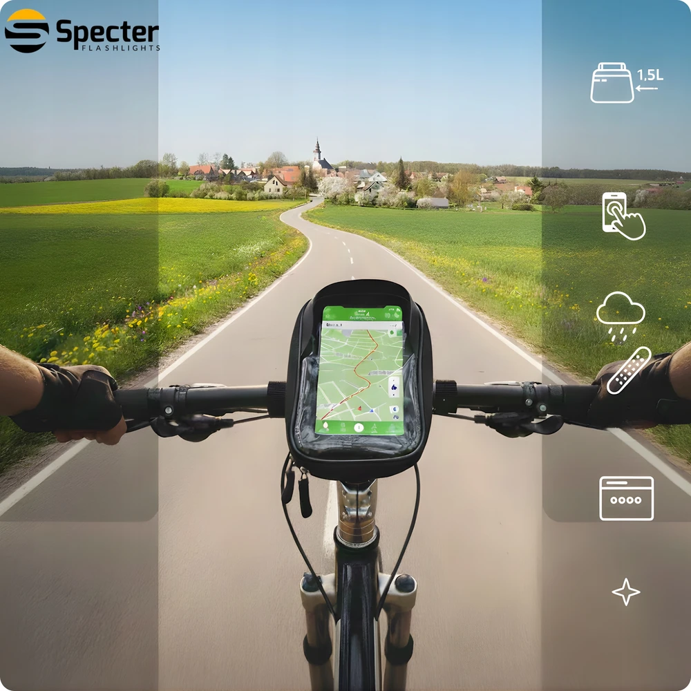 SPECTER FRAME DVIRAČIO KREPŠELIS su telefono laikikliu 15L atsparus vandeniui