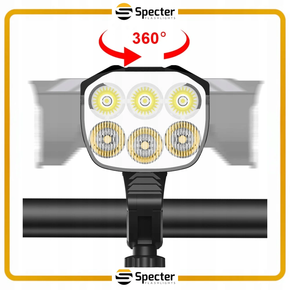 SPECTER HEXON 2000PRO POWERBANK dviračio žibintų rinkinys + galinis Raudonas AQY