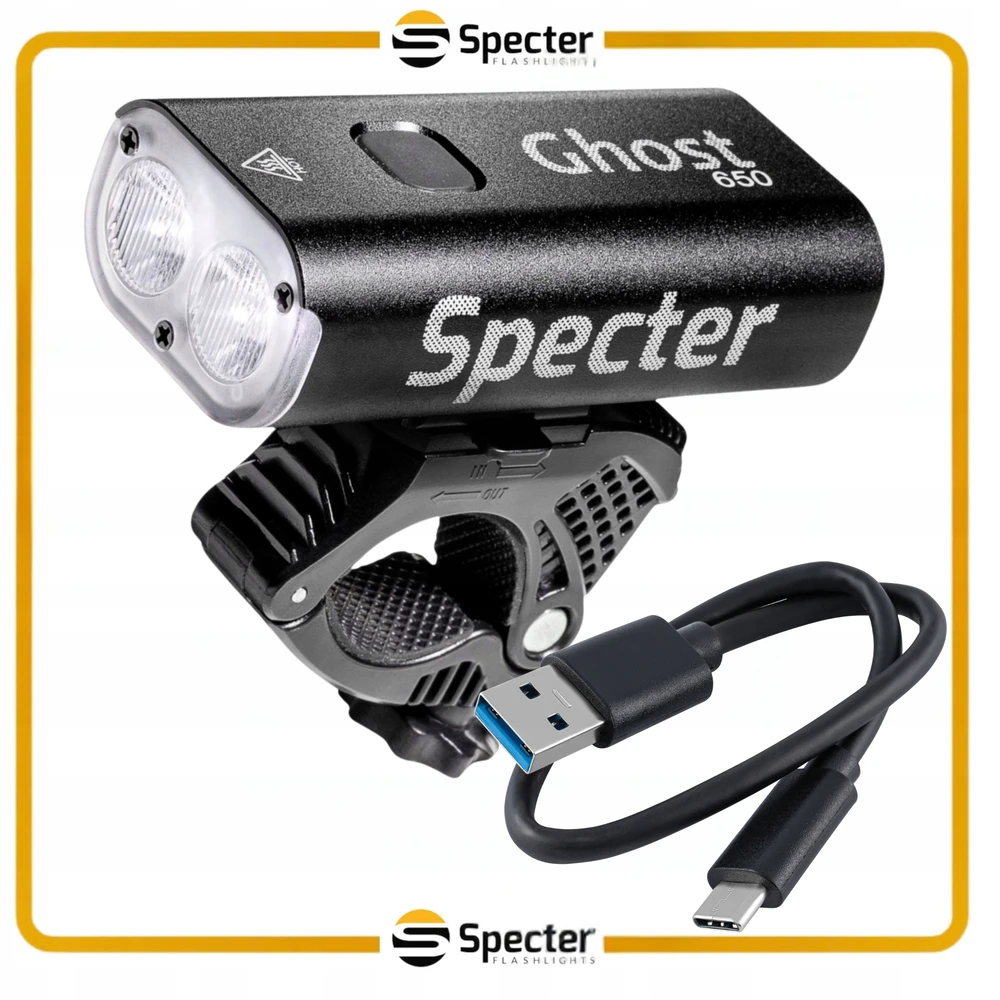 Specter LED DVIRAČIO PRIEKINIS LEMPAS USB C su Powerbank 650 LM 4400MAH funkcija