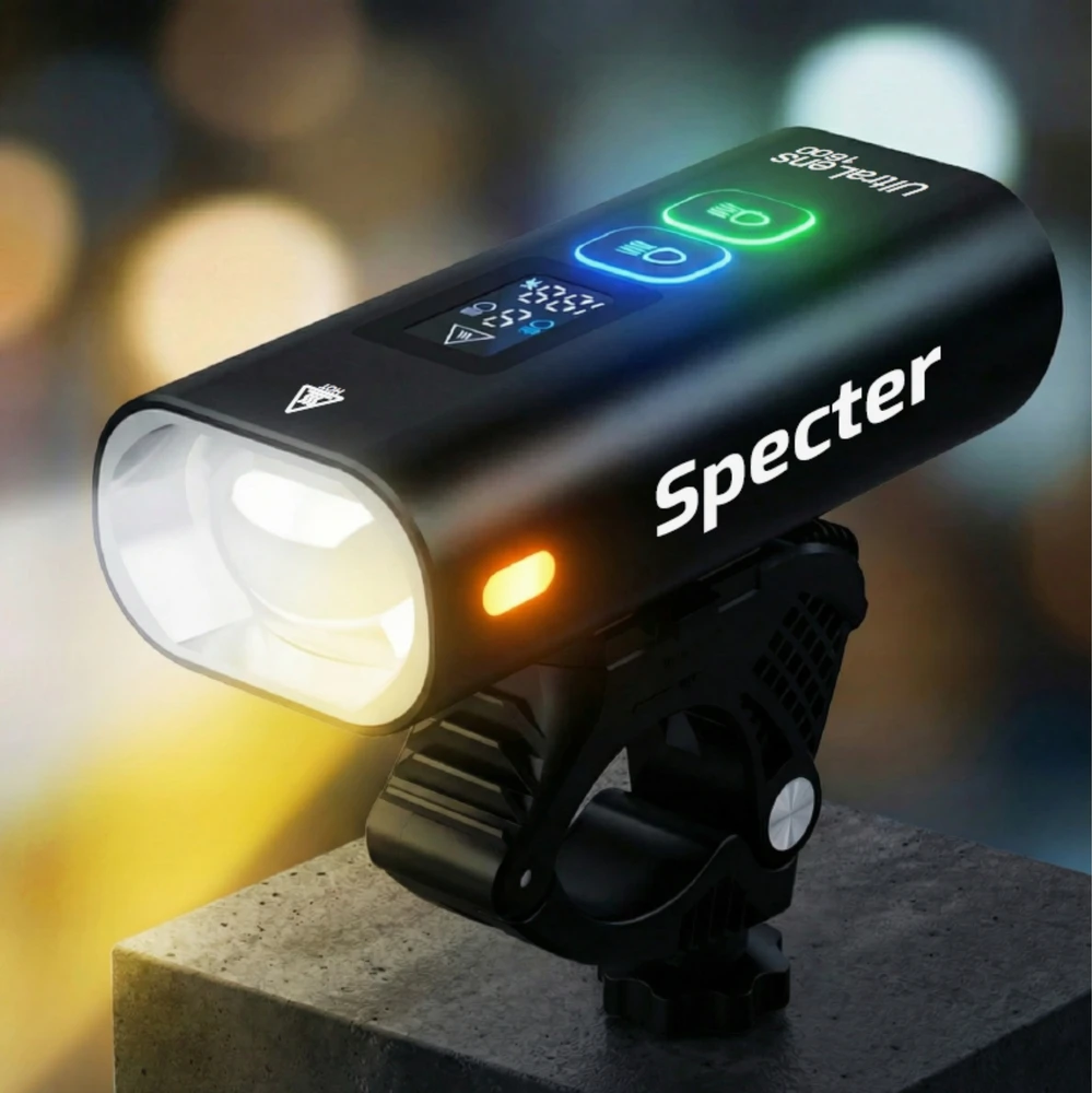 SPECTER LED PRIEKINIS DVIRAČIO LEMPAS 1600lm 5200mAh su powerbank funkcija