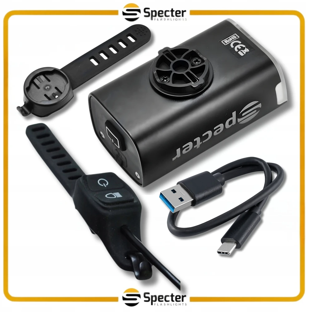 Specter LED PRIEKINIS DVIRAČIO LEMPAS USB C Spectre Compass 1500LM 7 režimai