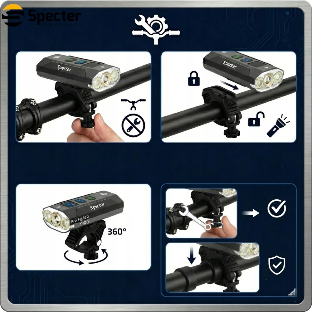 SPECTER PRO LIGHT 2 BIKE LAMP 1200LM POWERBANK IPX65 13 MODE