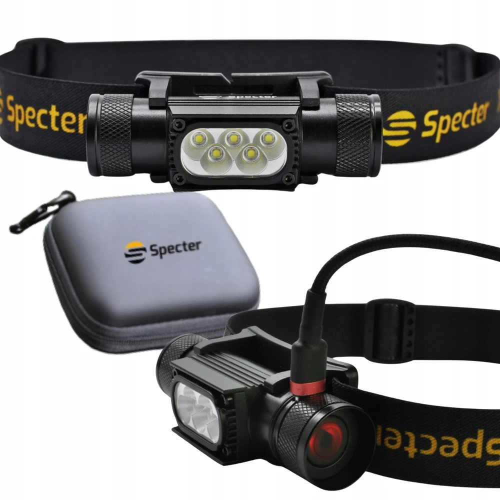 Specter Spectre 5LED priekinis žibintas, USB įkraunamas, vandeniui atsparus 2000lmetui