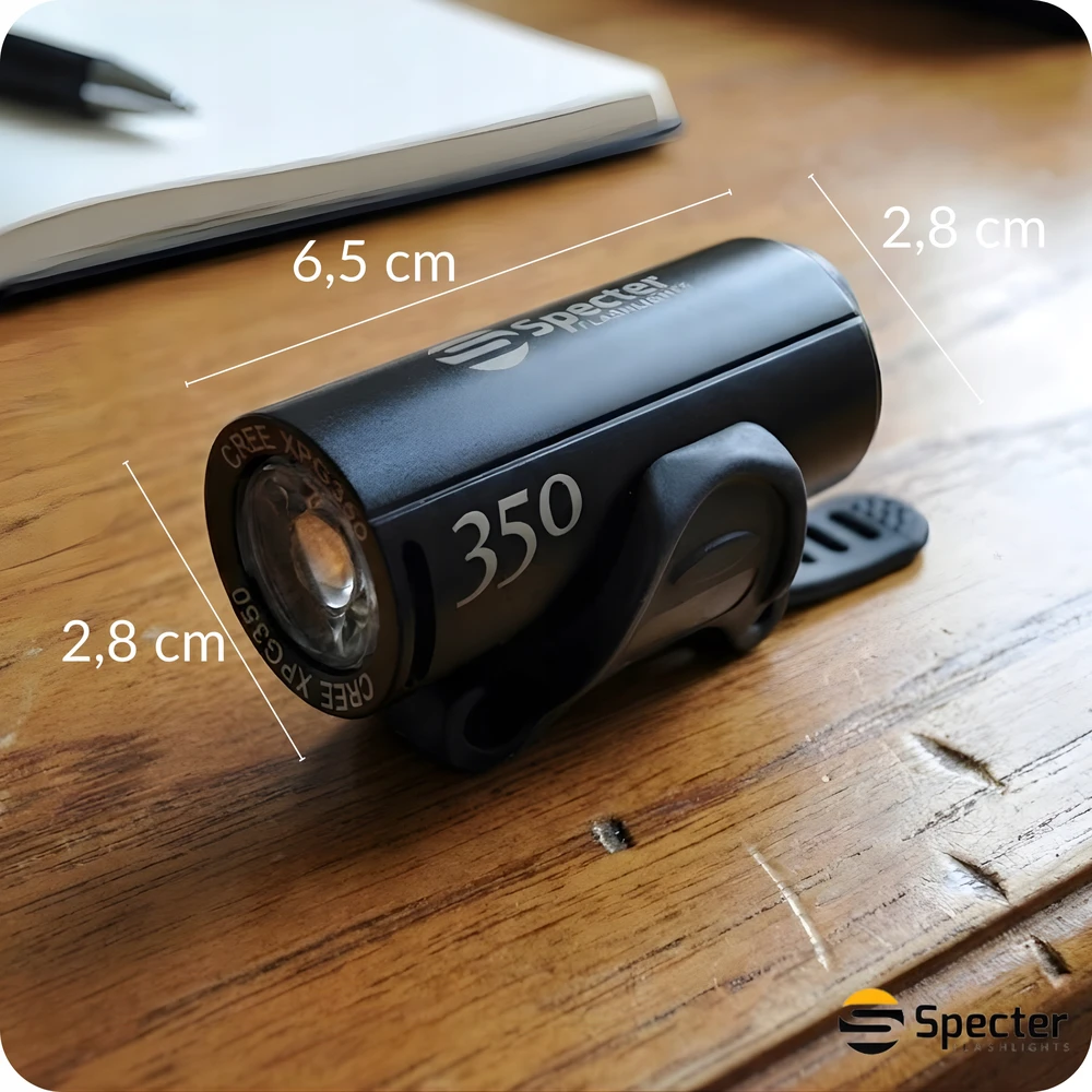 SPECTER XPG350 priekinis dviračio žibintas 350 LM USB LED 1200 mAh dviratis