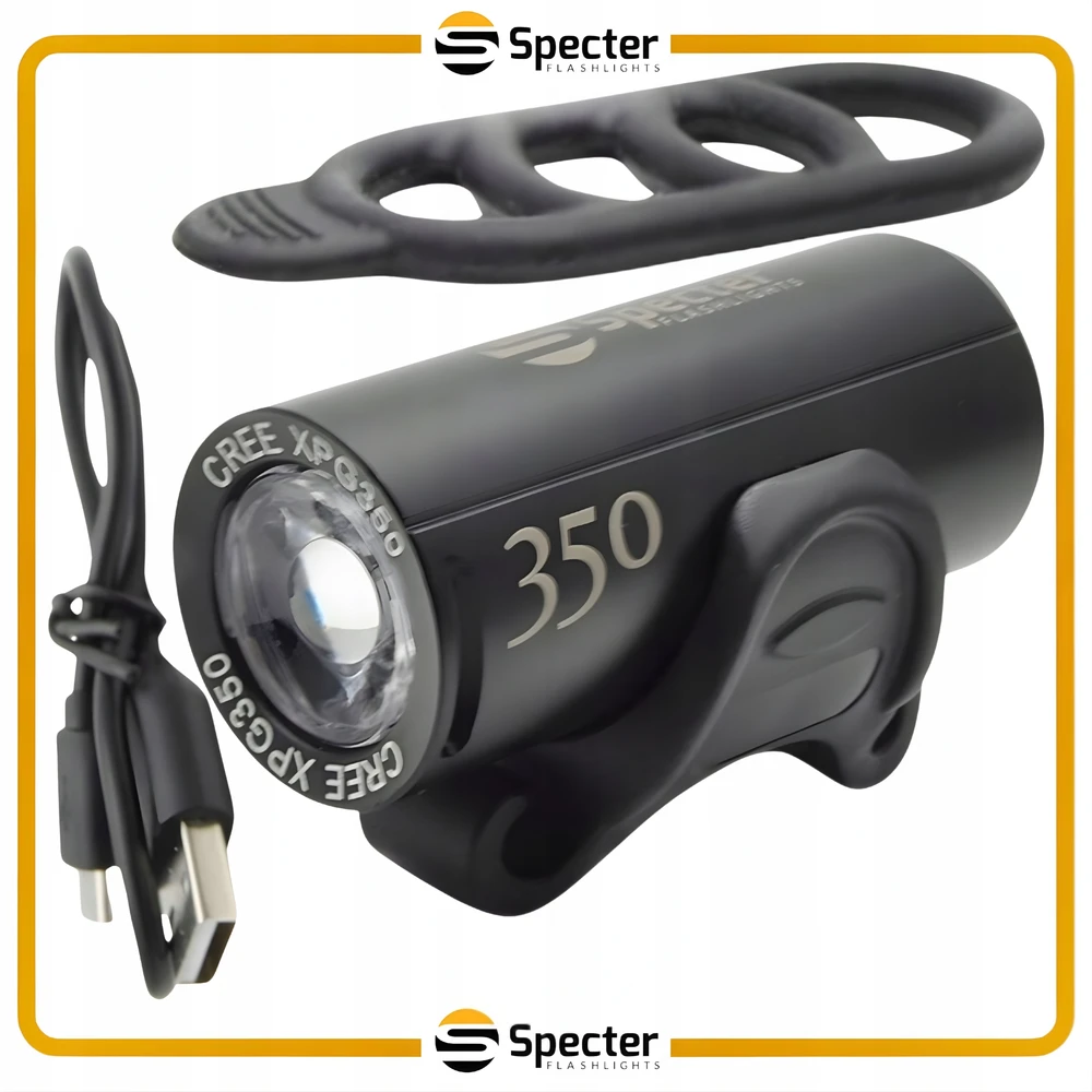 SPECTER XPG350 priekinis dviračio žibintas 350 LM USB LED 1200 mAh dviratis