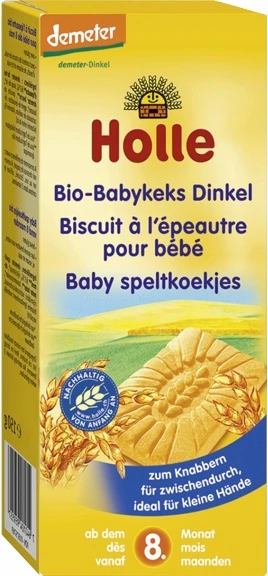 SPELTA SAUSINIAI NUO 8 MĖNESIŲ DEMETER BIO 150 g - HOLLE