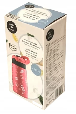 Spice&Soul Termosinė gertuvė su šiaudeliu ir rankena, 380 ml, rožinė