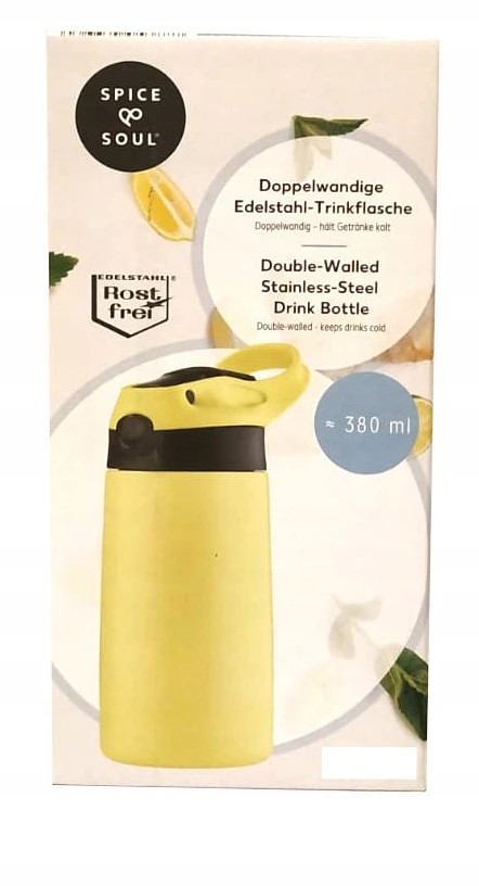 Spice&Soul Termosinė gertuvė su šiaudeliu ir rankena, 380ml, nerūdijantis plienas