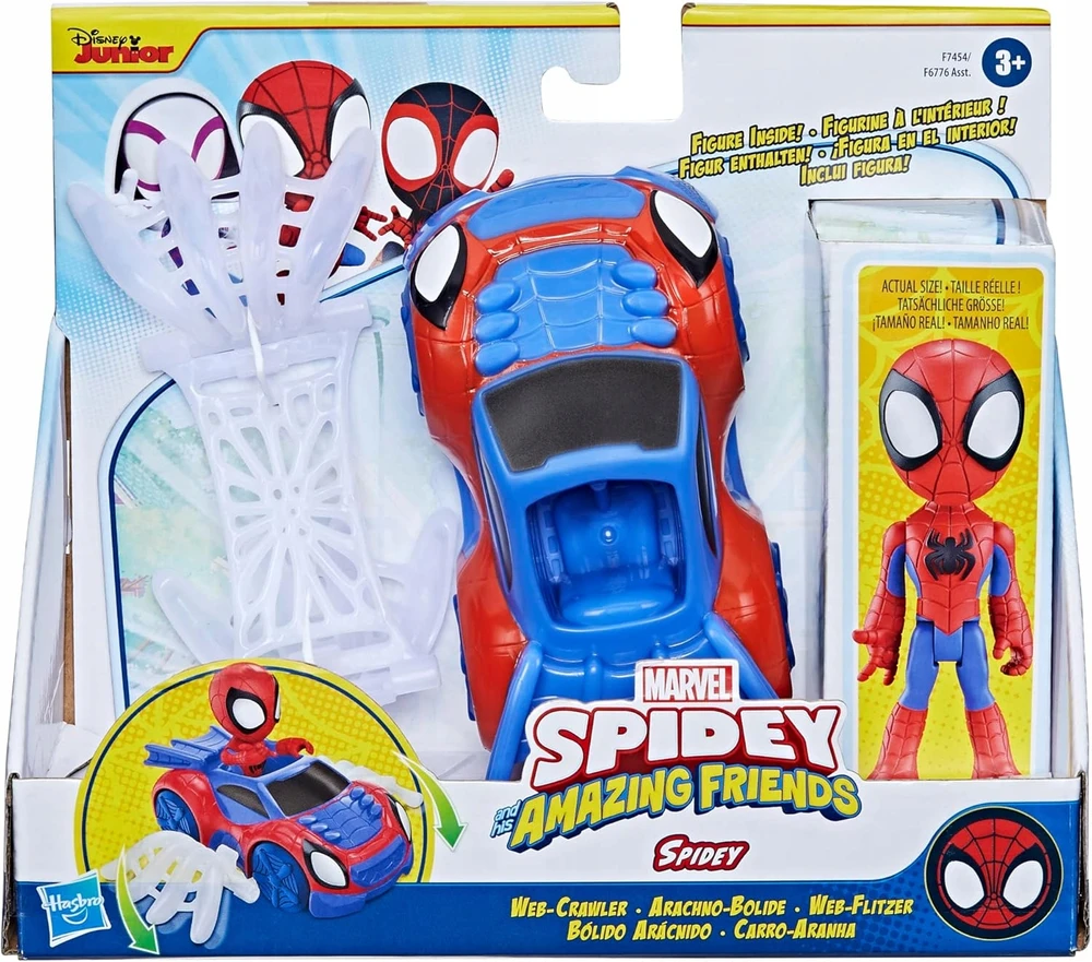 SPIDEY paveikslas + WEB-CRWLER transporto priemonė + puikus tinklas! Hasbro F7454 SPIDERMAN