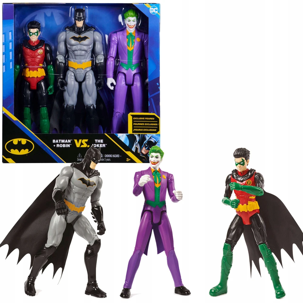 Spin Master BETMEN RINKINYS 3IN1 DC KOMIKAS DIDELIOS FIGURĖS 30CM BETMENAS ROBIN JOKER
