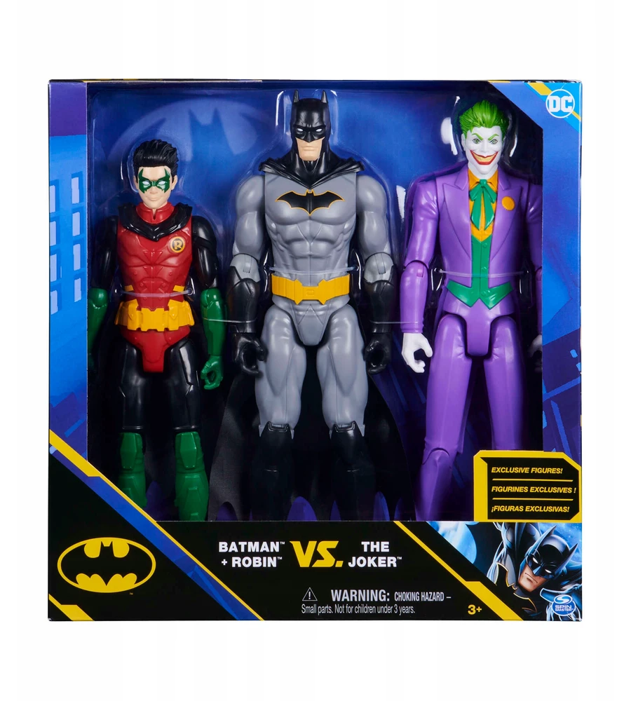 Spin Master BETMEN RINKINYS 3IN1 DC KOMIKAS DIDELIOS FIGURĖS 30CM BETMENAS ROBIN JOKER