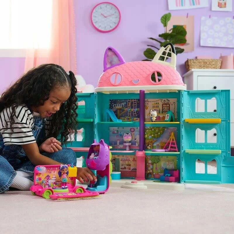 Gabby's Dollhouse Spin Master CAT HOUSE GABI PARTY BUS PARTY BUS DOLL FIGURE DJ CATNIP AKC.