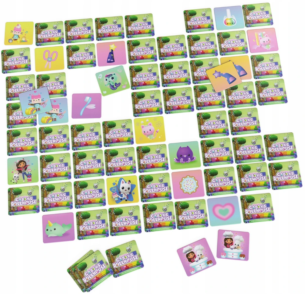 Dėlionė Spin Master Gabby's Dollhouse Memo Cat House Gabi atminties žaidimas 72 simbolių kortelės