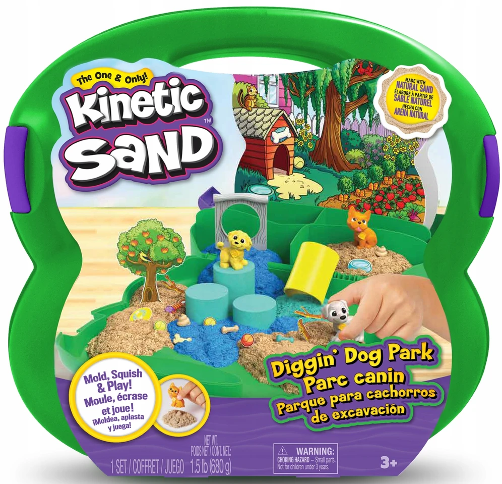 Spin Master KINETIC SAND LAGAMINAS ŠUNŲ PARKO RINKINYS + PRIEDAI