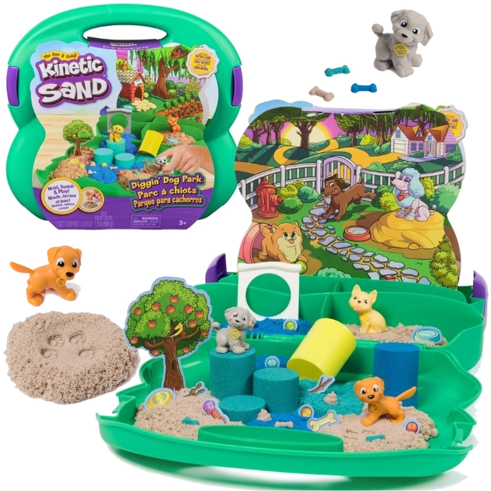 Spin Master KINETIC SAND LAGAMINAS ŠUNŲ PARKO RINKINYS + PRIEDAI
