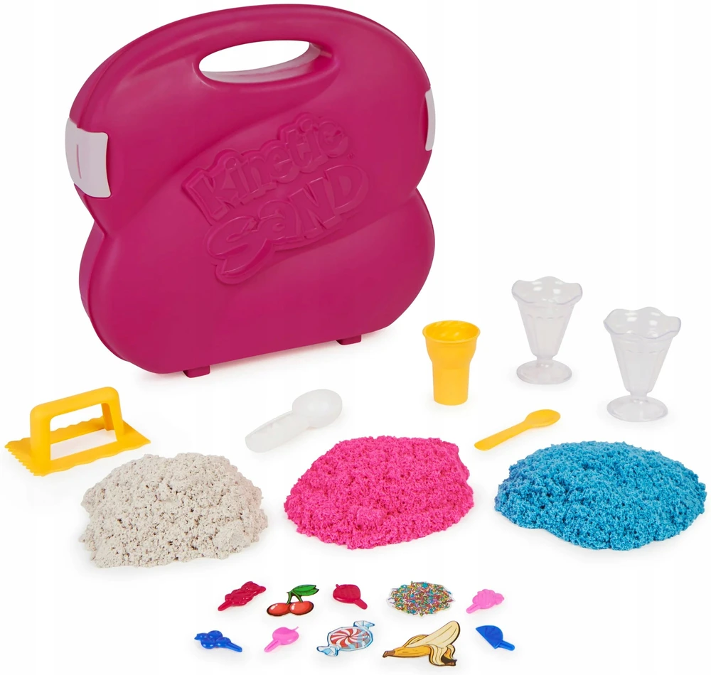 Spin Master KINETIC SAND LEDŲ PARDUOTUVĖ KINETIC SAND DIDELIS RINKINYS LAGAMINE 680 G