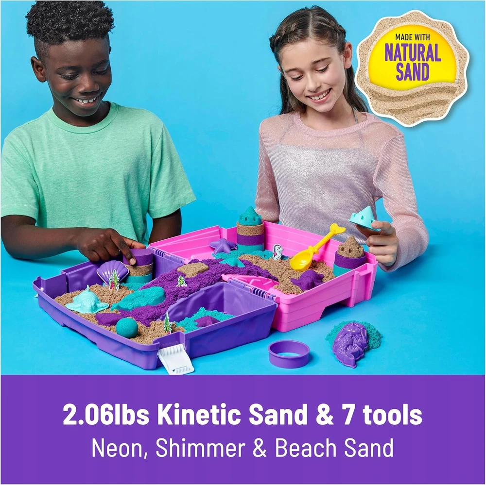 Spin Master Kinetinis smėlis, linksmybės undinės rūmuose, 0,9kg blizgaus smėlio