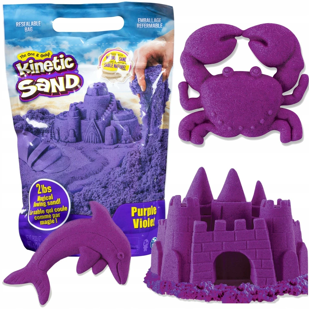 Spin Master KINETINIS SMĖLIS, PURPURINIS, GYVŲ SPALVŲ, KINETINIS SMĖLIS 900G
