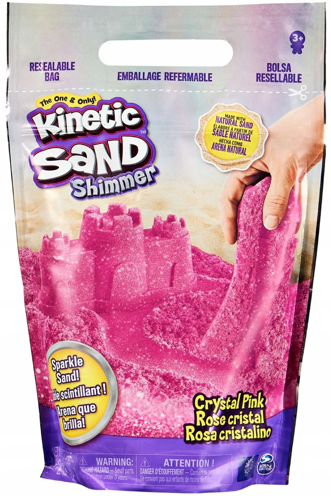 Spin Master Kinetic Sand Kinetinis smėlis – blizgantis smėlis – rožinis (6060800)