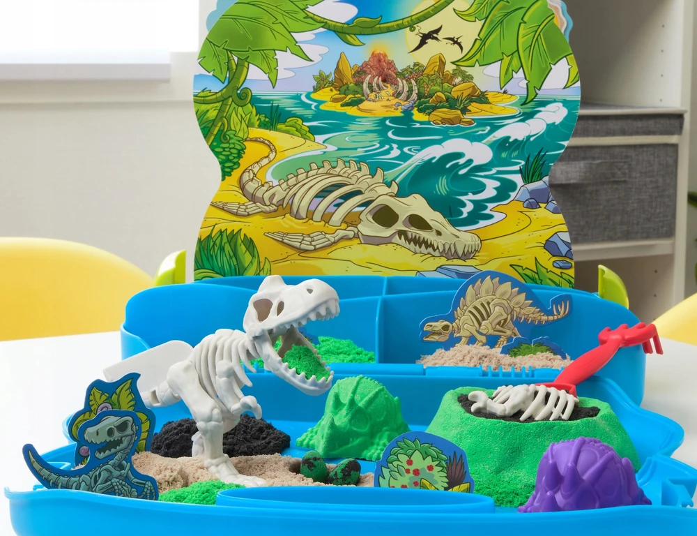 Spin Master KINETINIS SMĖLIS T-REX DINOZAURŲ KASIMAS SU Skeleto PRIEDAIS