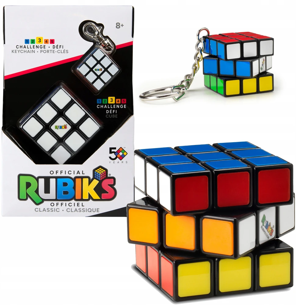 Spin Master ORIGINALUS KLASIKINIS RUBIC CUB + 3X3 RAKTŲ PAKAKAS