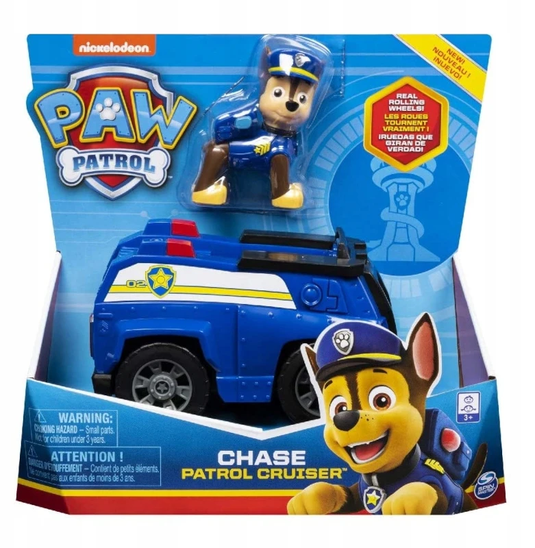 Spin Master PAW PATROL CHASE TRANSPORTO PRIEMONĖS POLICIJOS AUTOMOBILIS + FIGURE PAGRINDINIS AUTOMOBILIŲ AUTOMOBILIS