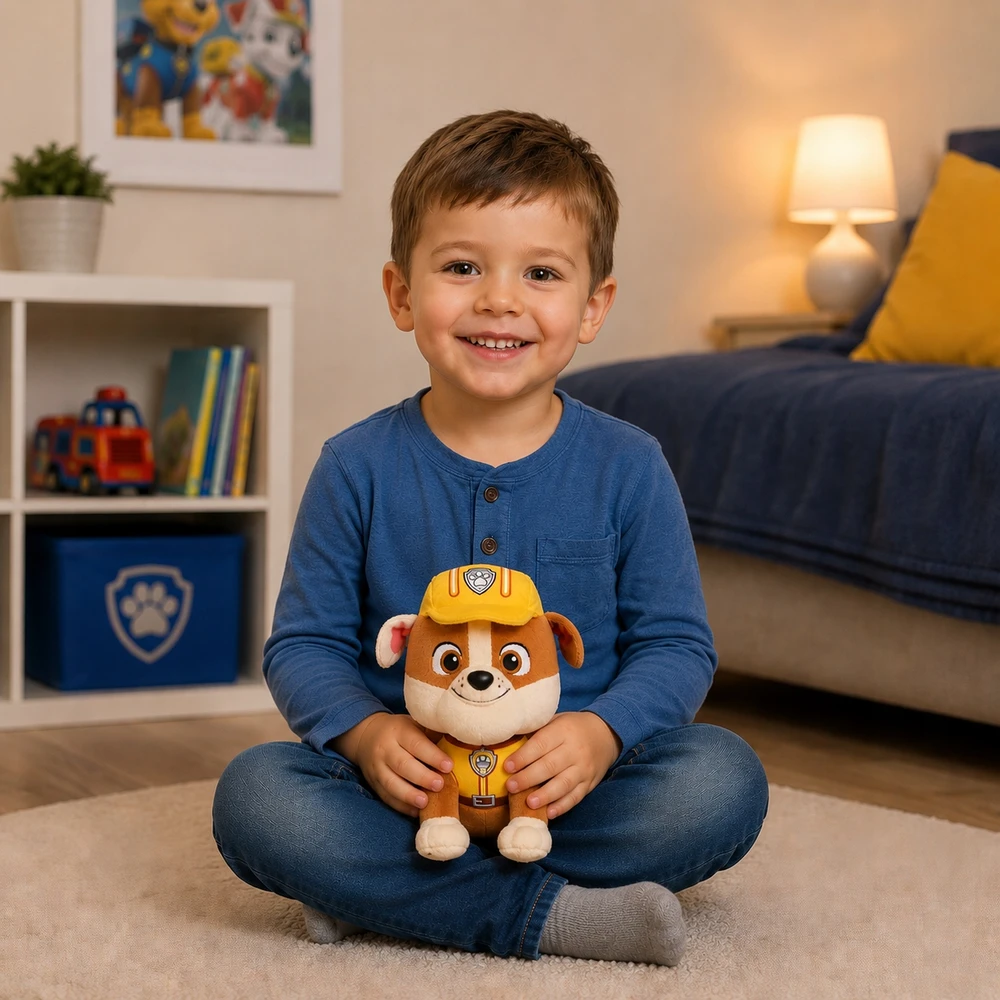 Spin Master Paw Patrol: Pliušiniai herojai 23 cm Rubble