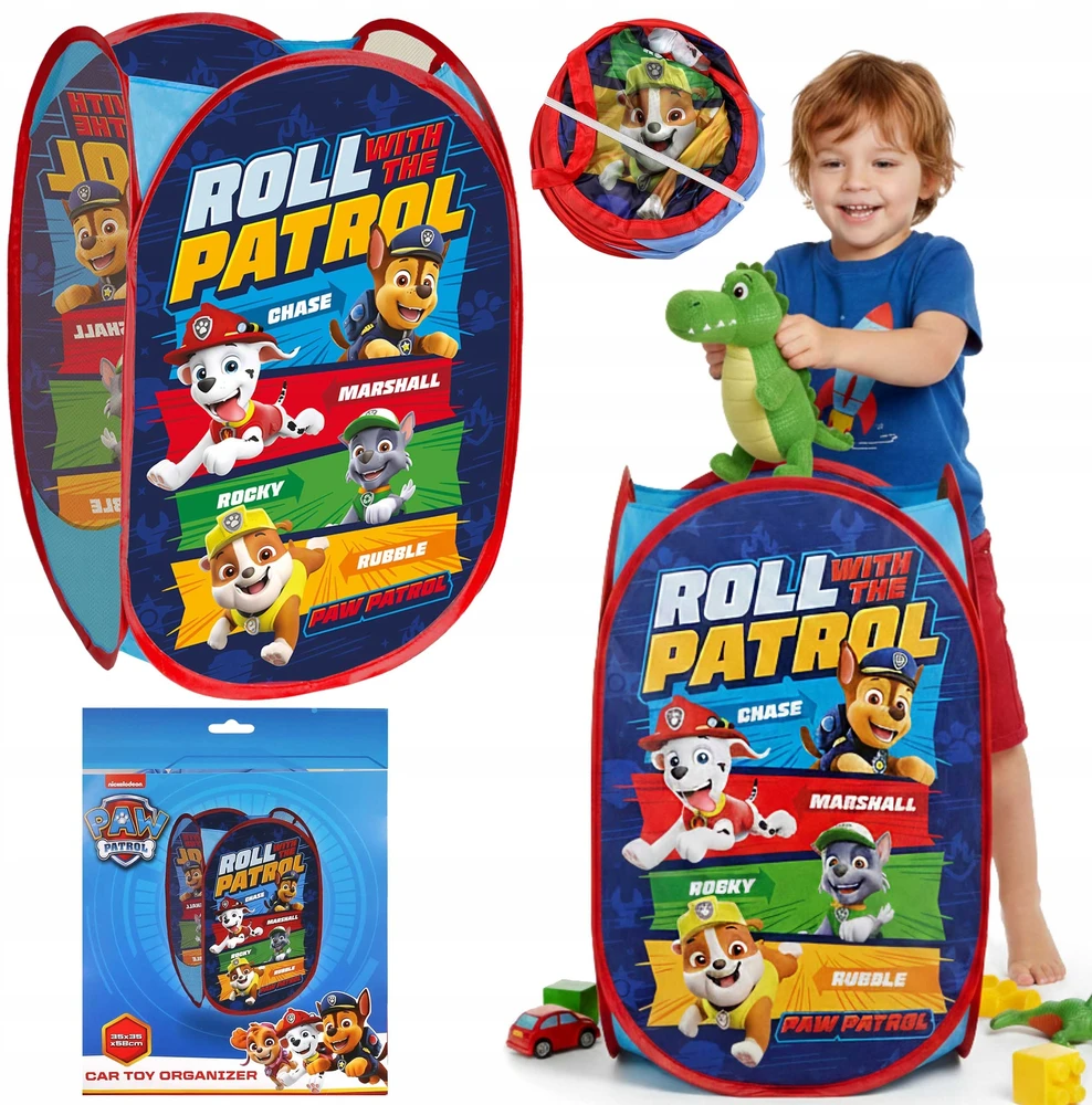 Spin Master Psi Patrol sulankstomas kosz na zabawki, Organizer do pokoju POJEMNY 70L