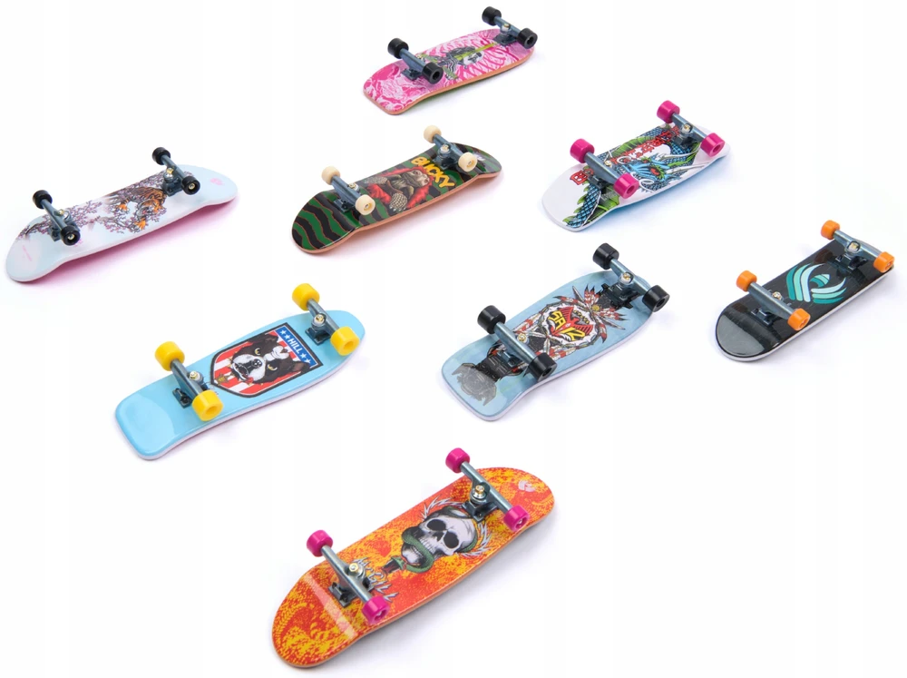 Tech Deck Spin Master Tech kaladės, 8 vnt. pakuotė – Retro neoninė