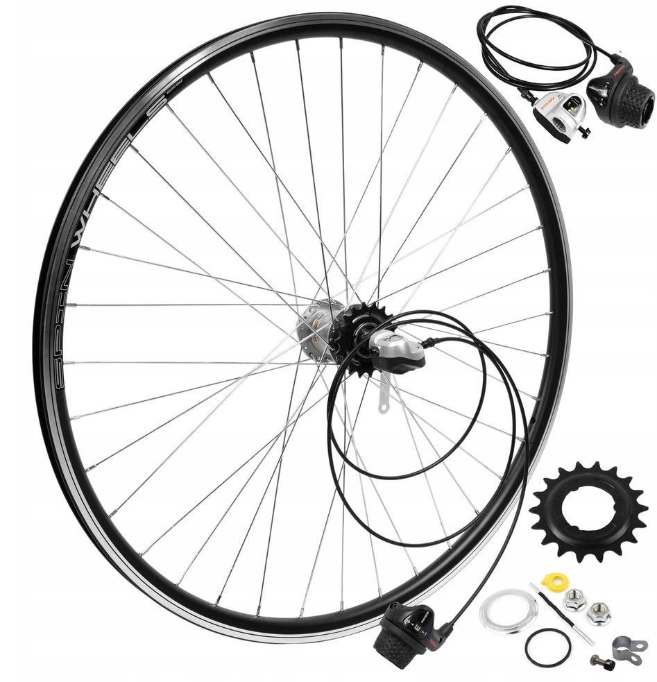 Spin Wheels Pilnas dviračio ratas Galinis Galinis 28 colių Shimano Nexus 3 greičiai su perjungimo svirtimi