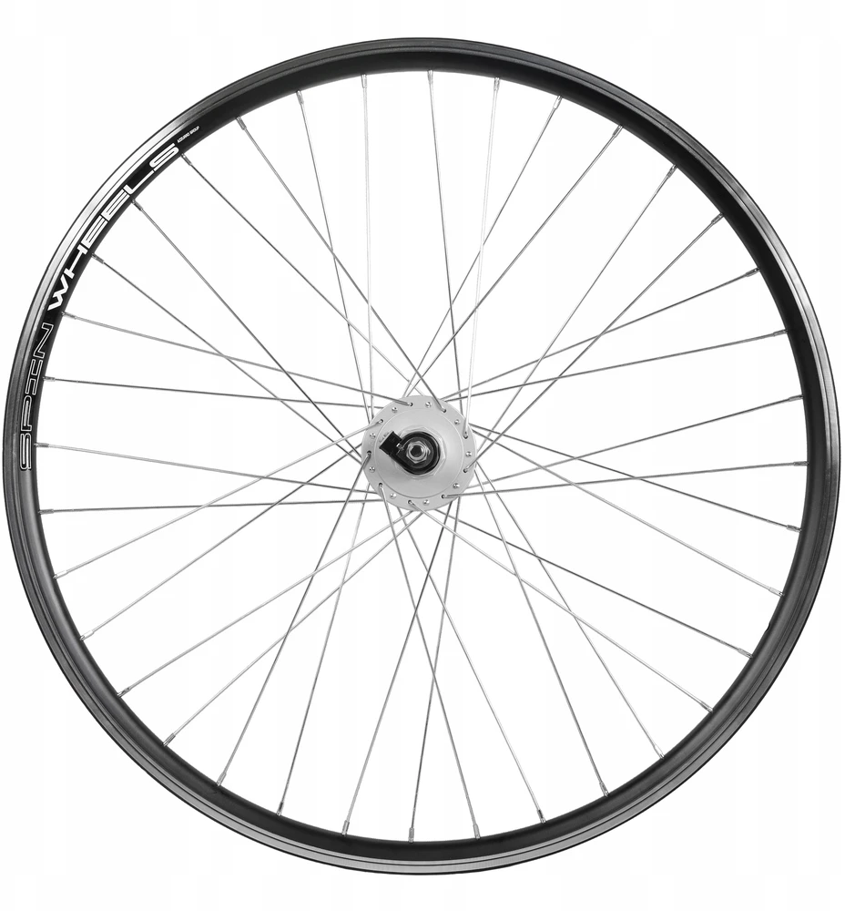 Spin Wheels Priekinis dviračio ratas 28 colių priekinis Shimano 3W generatorius Juodas Conical