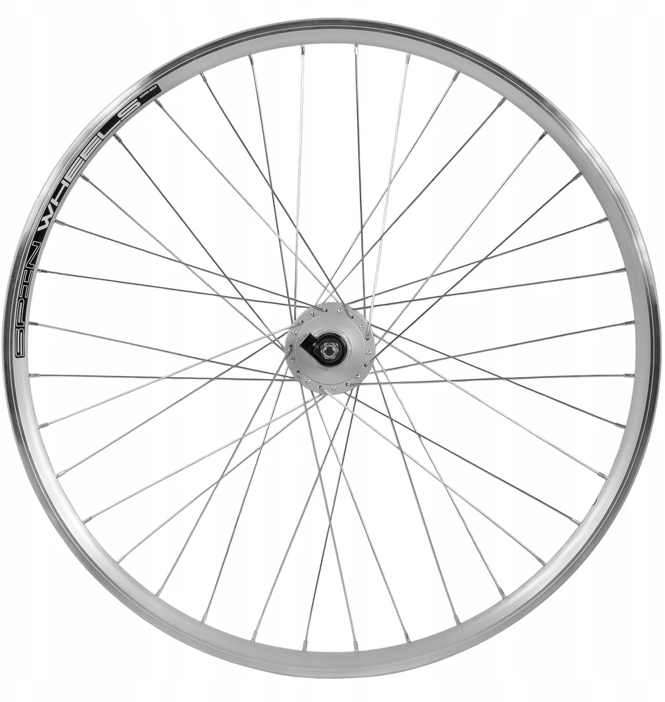 Spin Wheels Priekinis dviračio ratas 28 colių priekinis generatorius Shimano Sidabrinis Conical