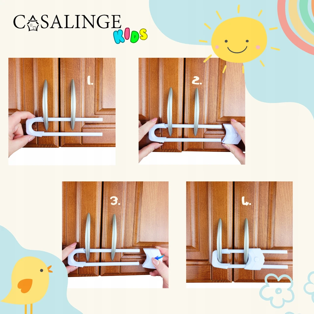Spintelių durų užraktas Casalinge, 2 vnt., U-shape