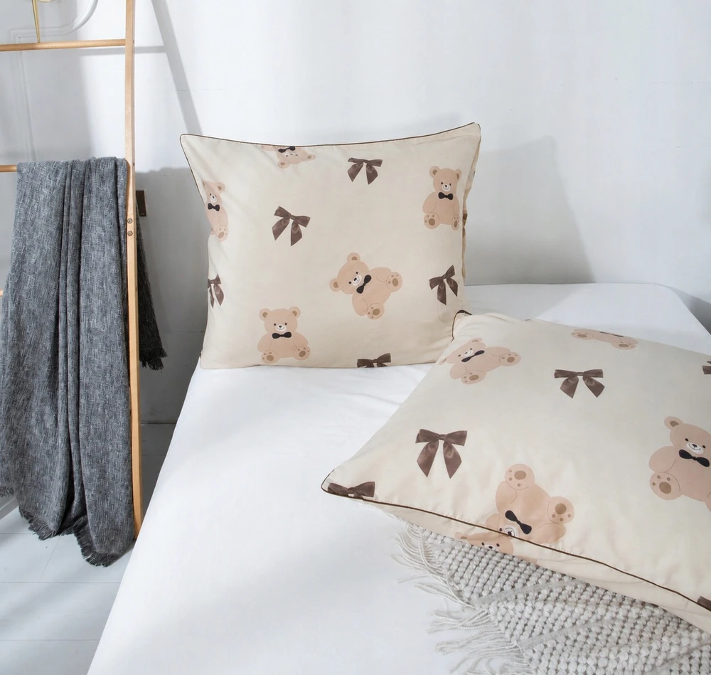 Spod Igły i Nitki Patalynė Z MISIEM KOMPLET 220x200 SATYNA 100% BAWEŁNA PRINTY TEDDY
