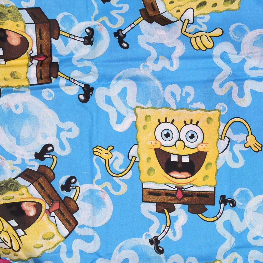 Spongebob Kolorowa, DWUSTRONNA, bawełniana pościel na zamek 140x200 cm