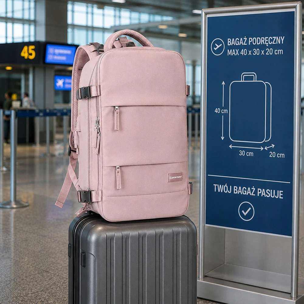 Sport Blast Lėktuvo kelioninė kuprinė 40x25x20 USB RANKINIS BAGAŽAS RYANAIR WIZZAIR