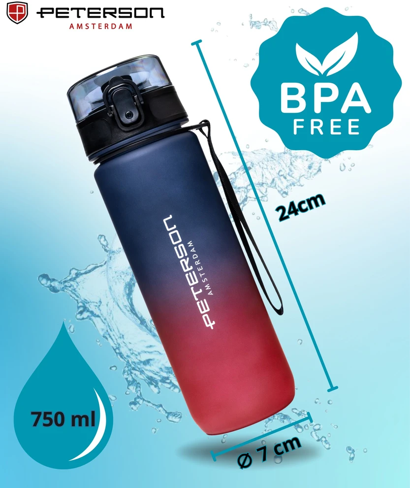 Sportinė vandens gertuvė BPA free 750ml PETERSON 9522