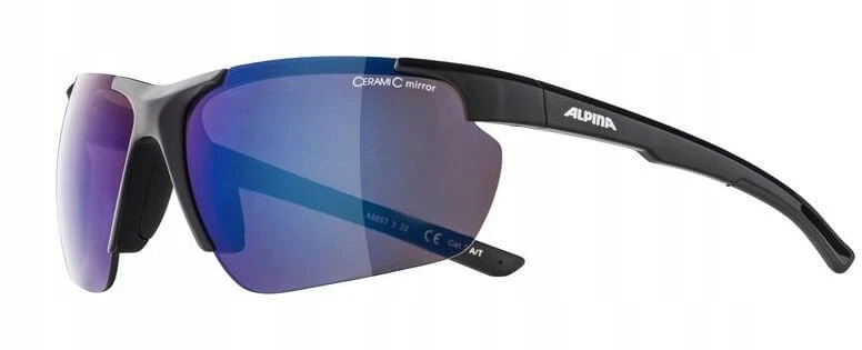 ALPINA Bike Glasses DEFEY HR colour Juodas Glass Mėlynas MIRROR Cat.3