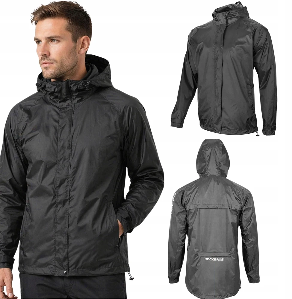 Rockbros YPY013BK3XL Rain Jacket Breathable Windproof XXXL – juodos spalvos