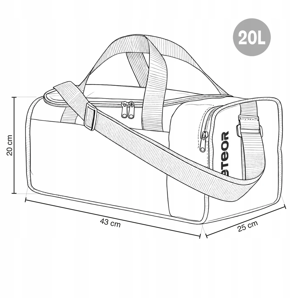 Krepšys Fitness Meteor Nepr 20 L rožinis-juodas 74504