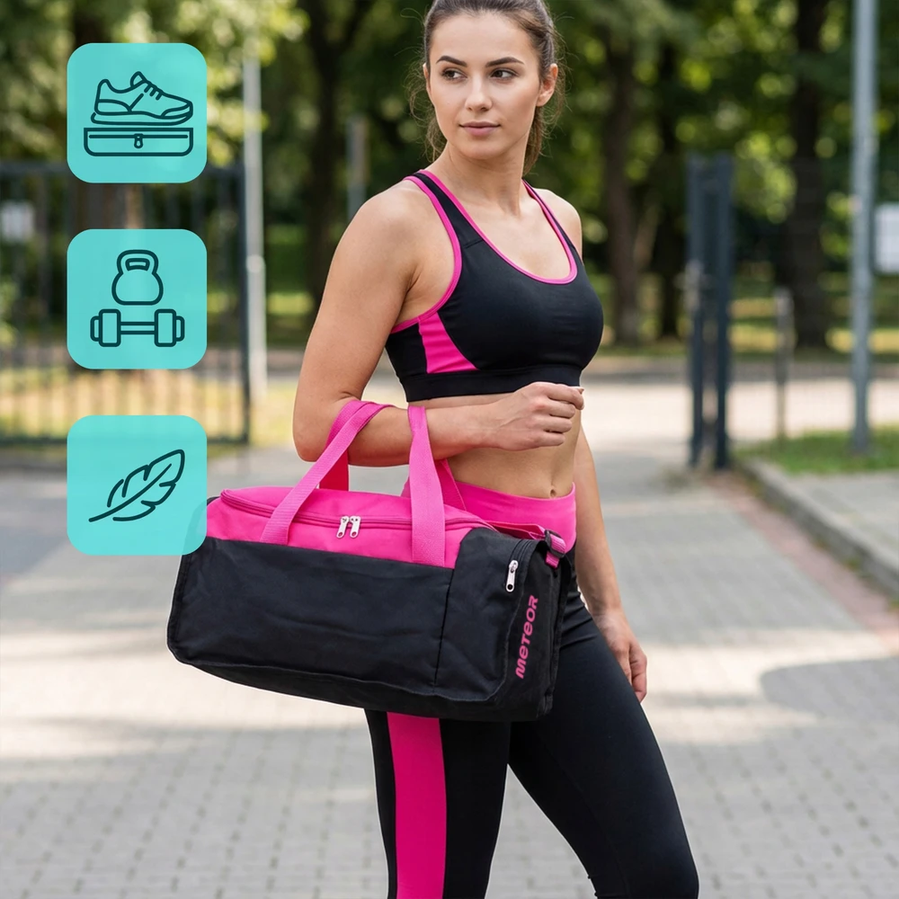 Krepšys Fitness Meteor Nepr 20 L rožinis-juodas 74504