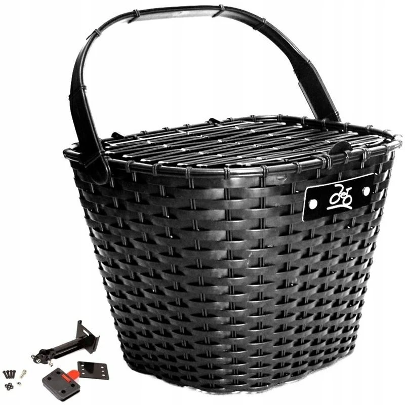 Sportown Juodas dviračio krepšys su Click tvirtinimu, priekinis, užsegamas