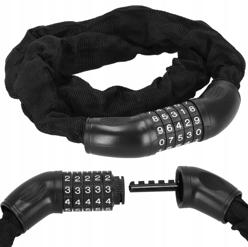 Dviračio spyna Springos BA0028, juoda, 98 cm