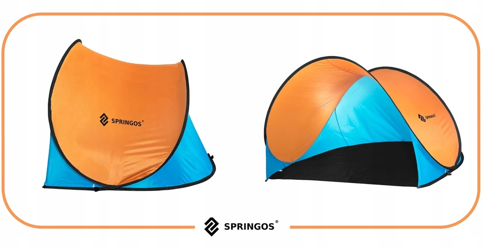 Palapinė Springos PT003 Pop-Up 200×120×110 cm oranžinė